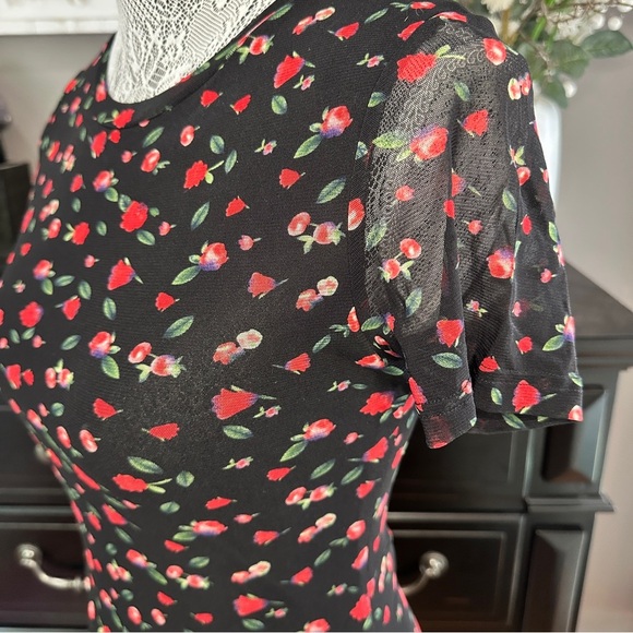 🌹 Princess Polly Sheer Mesh Floral Bodycon Mini Dress – Size 4 (US) - Picture 5 of 14